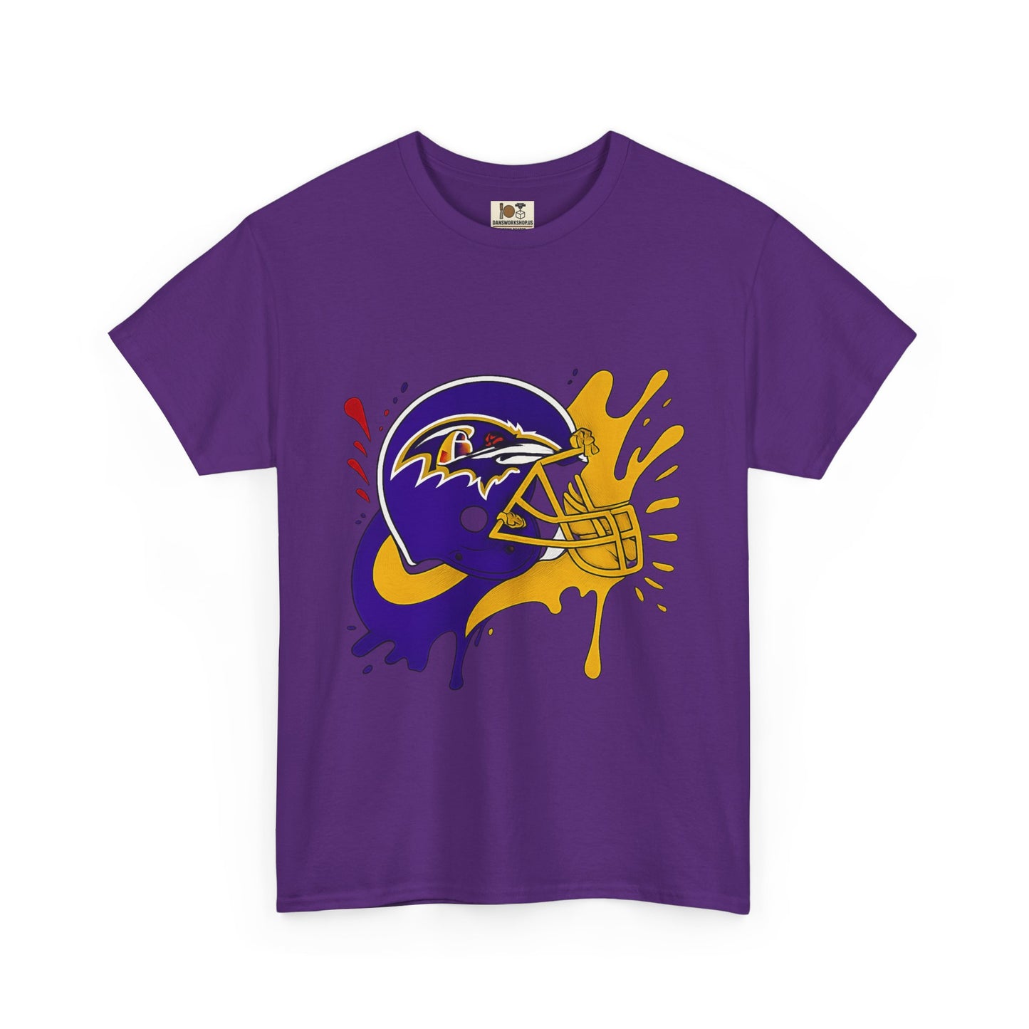 Baltimore Ravens Paint Splash Unisex Heavy Cotton Tee, Sports T-shirt, Football Fan Gift, Game Day Apparel, Team Pride Shirt