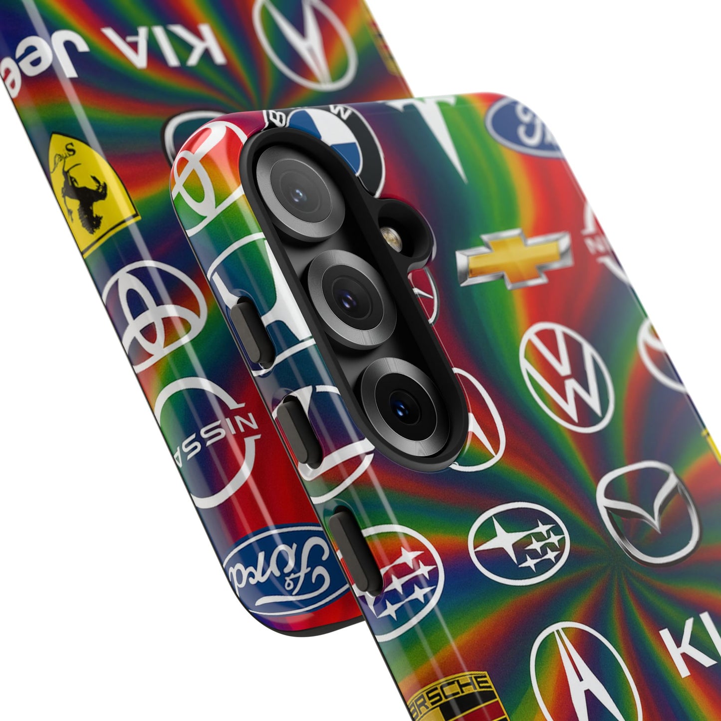 Colorful Car Logos Phone Case - Vibrant Tough Cases for Auto Enthusiasts, Unique Gift for Birthdays, Car Events, and Holidays