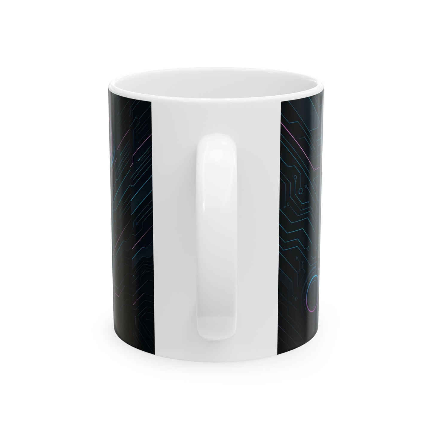 Futuristic Circuitry Ceramic Mug | Geeky Gift, Tech Lover, Home Office Decor, Unique Coffee Cup, Personalized Tea Mug