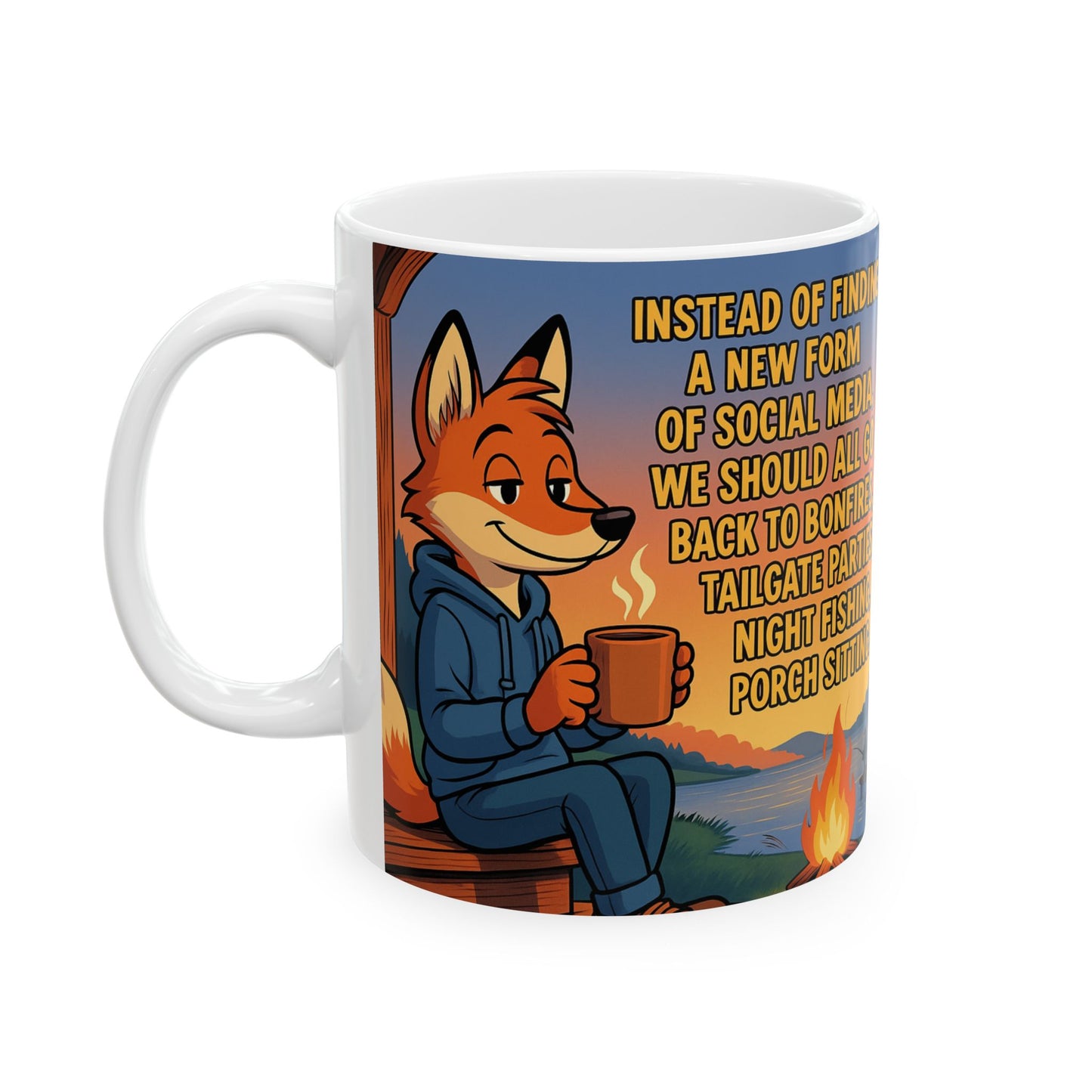 Cozy Fox Ceramic Mug - Perfect for Campfires, Bonfires, and Relaxation | Whimsical Coffee Cup, Gift for Nature Lovers, Outdoor [...]