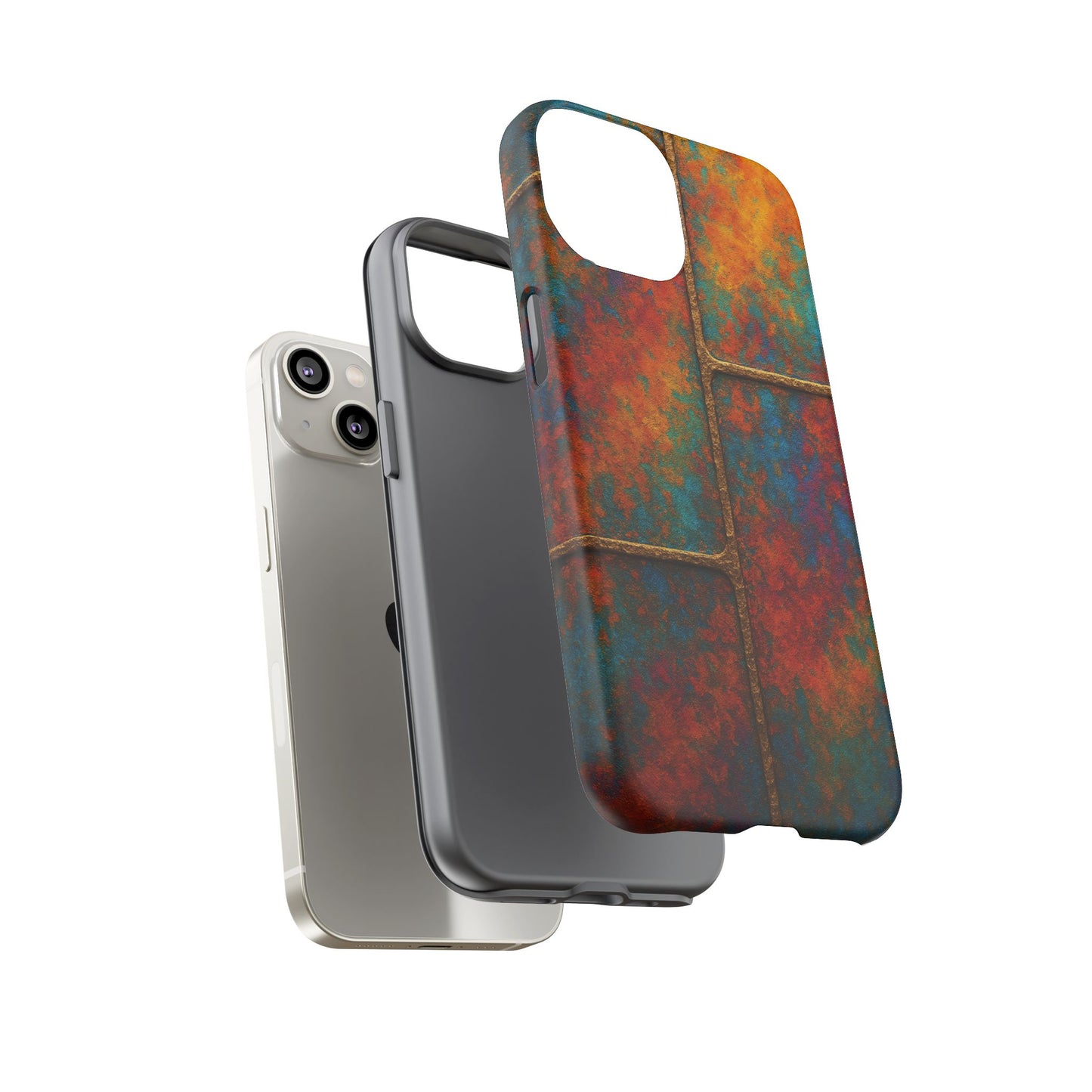 Colorful Textured Phone Case, Vibrant iPhone Cover, Tough Protective Shell, Unique Mobile Accessory, Artisan Phone Protection