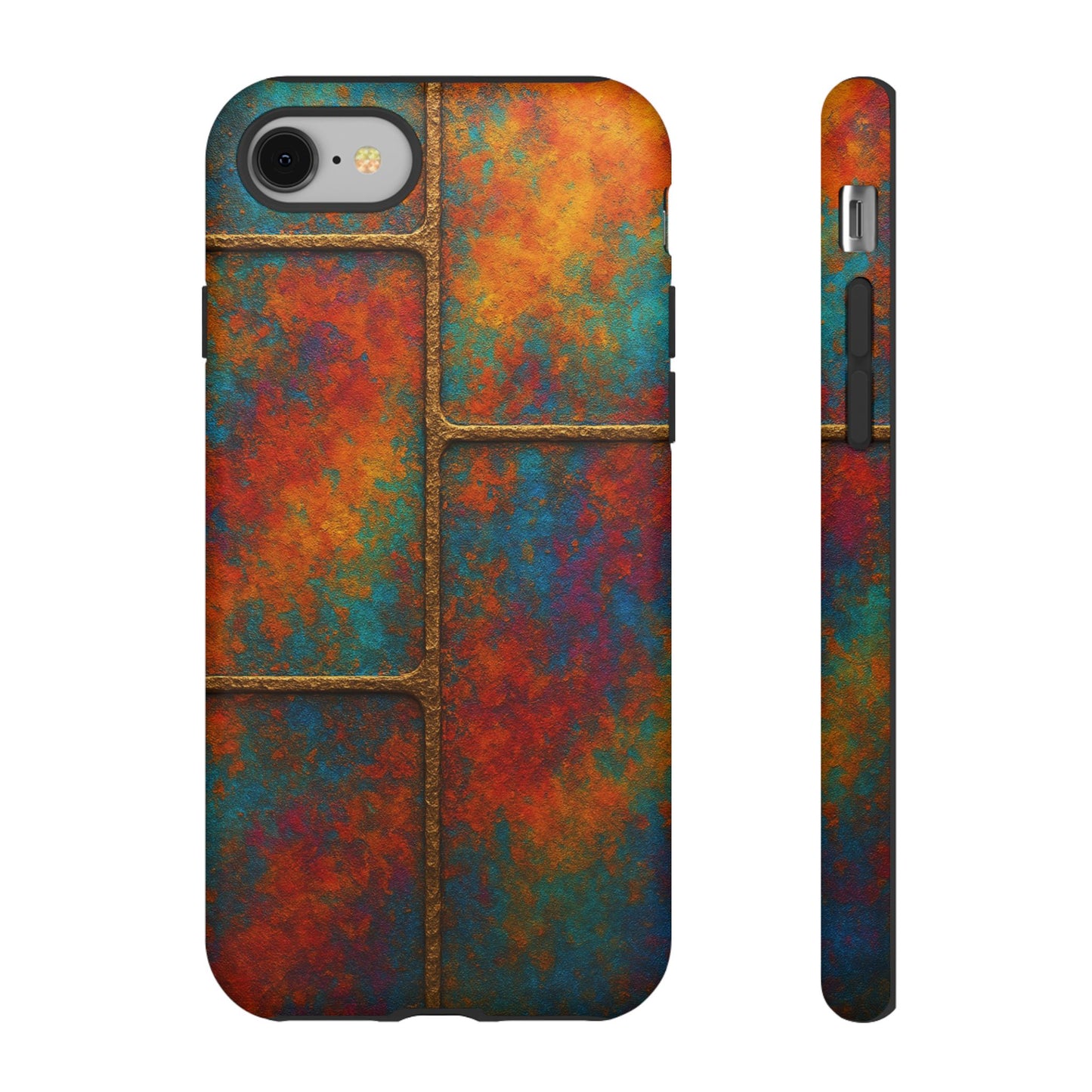 Colorful Textured Phone Case, Vibrant iPhone Cover, Tough Protective Shell, Unique Mobile Accessory, Artisan Phone Protection