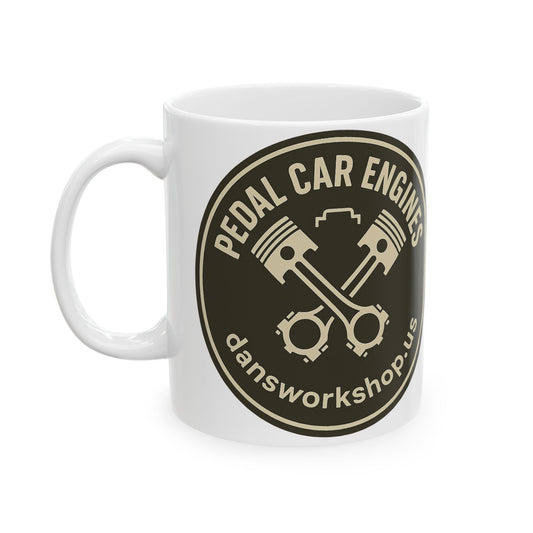 Pedal Car Engines Ceramic Mug - Cool Gift for Car Enthusiasts, Birthday, Father's Day, Coffee Lover, Retro Design