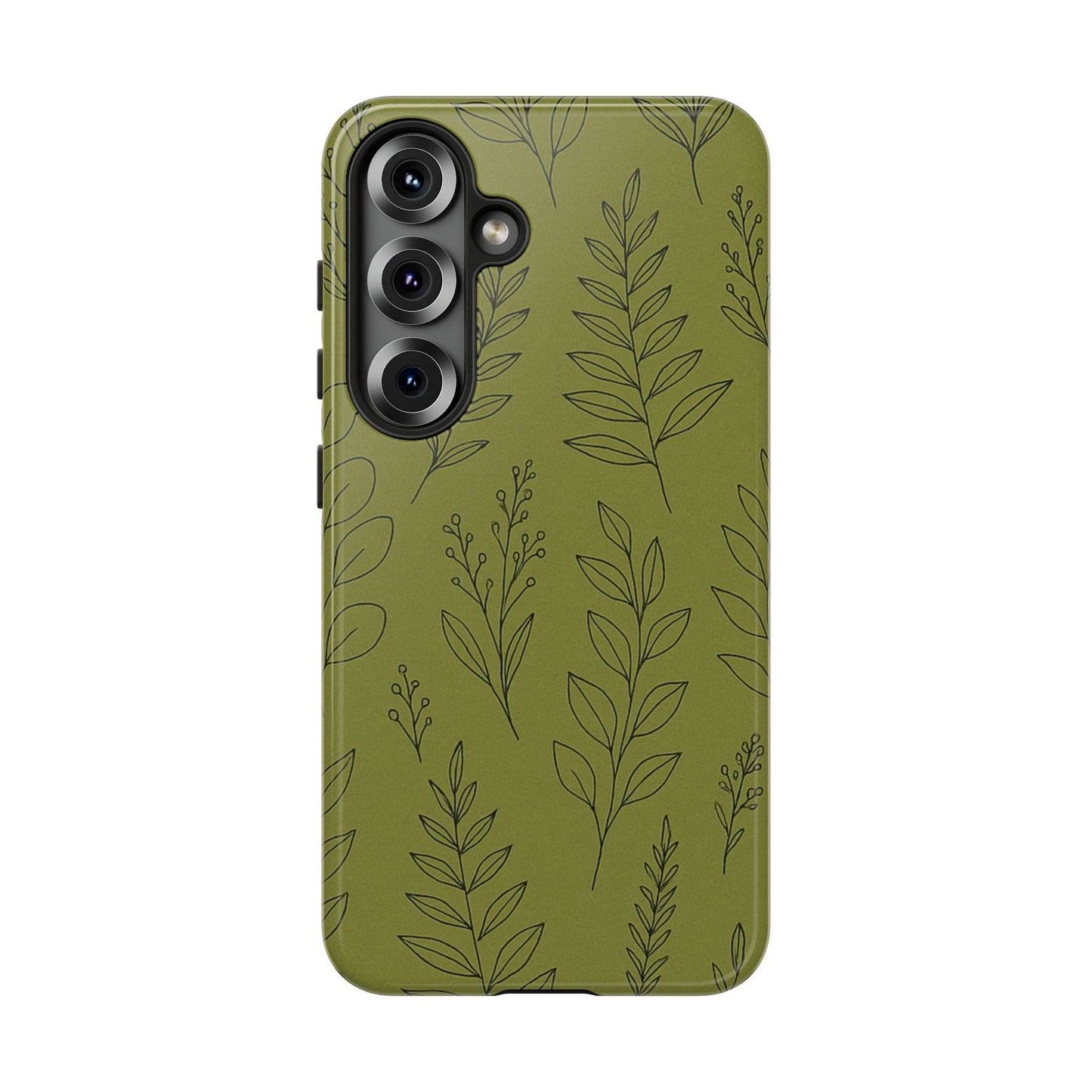 Stylish Phone Case, Botanical Design, Tough Phone Cover, Green Floral Case, Nature Inspired Gift, Eco-Friendly Accessory