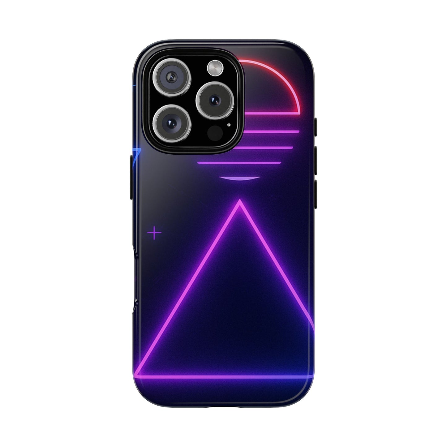 Retro Neon Phone Case, Tough Cases for iPhone, 80s Aesthetic Phone Cover, Abstract Neon Design, Gift for Tech Lovers