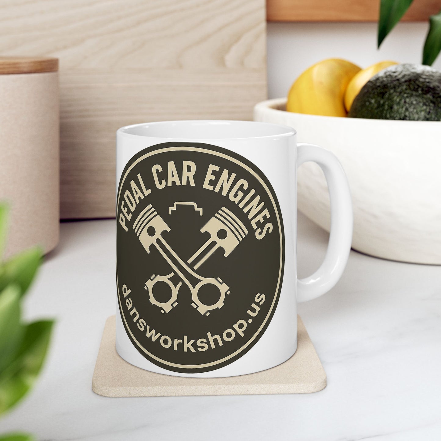 Pedal Car Engines Ceramic Mug - Cool Gift for Car Enthusiasts, Birthday, Father's Day, Coffee Lover, Retro Design