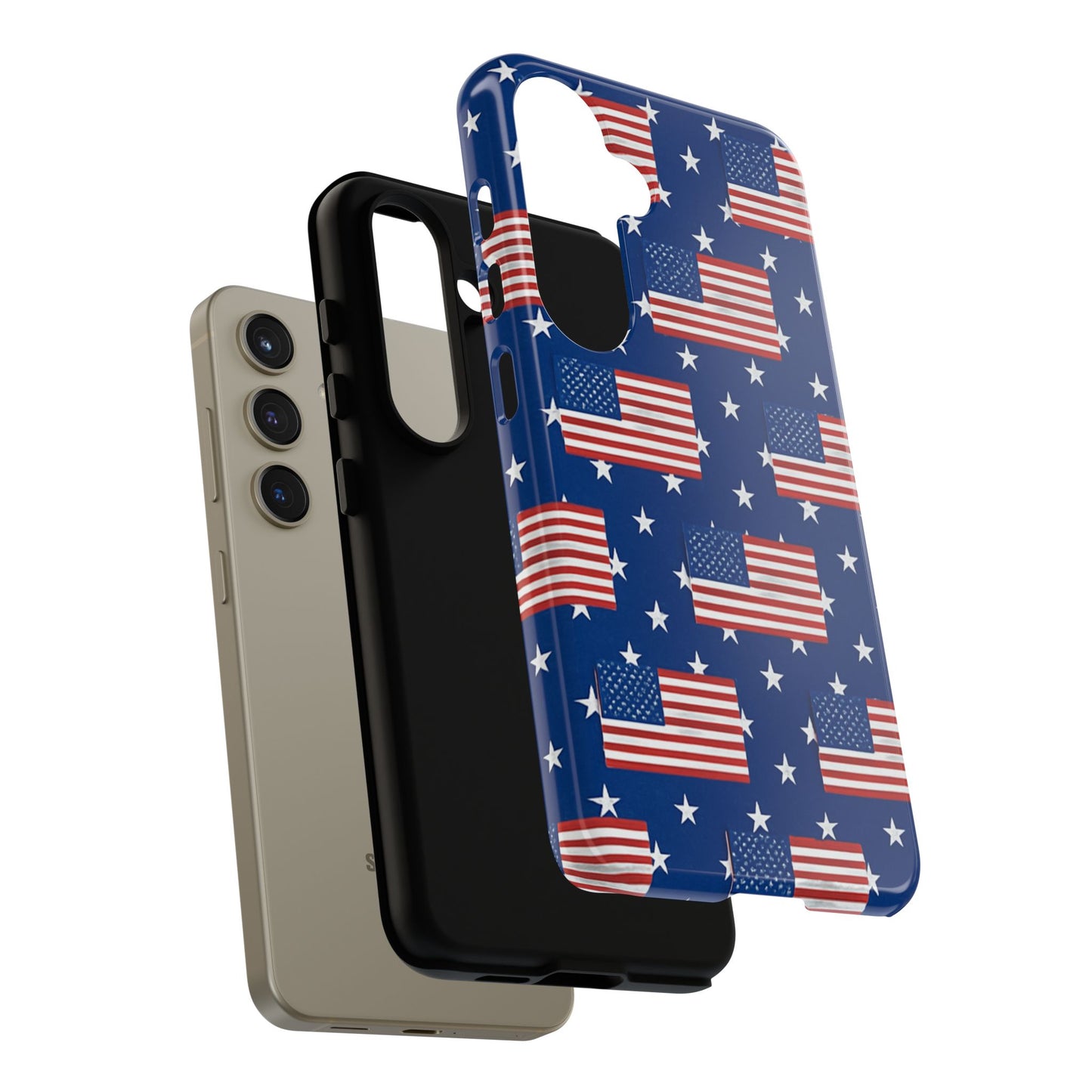 Patriotic Phone Case, Independence Day Accessories, American Flag Design, Star-Spangled Cover, Summer BBQ Gift