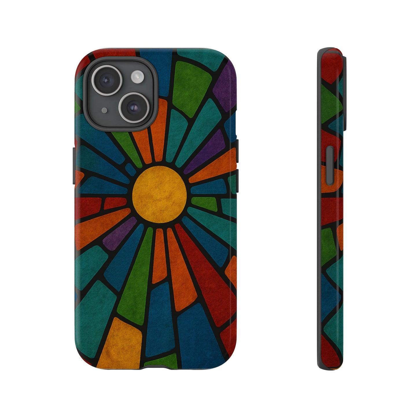 Colorful Stained Glass Phone Case, Tough Cases, Artistic Phone Cover, Vibrant Mobile Accessory, Unique Gift for Art Lovers