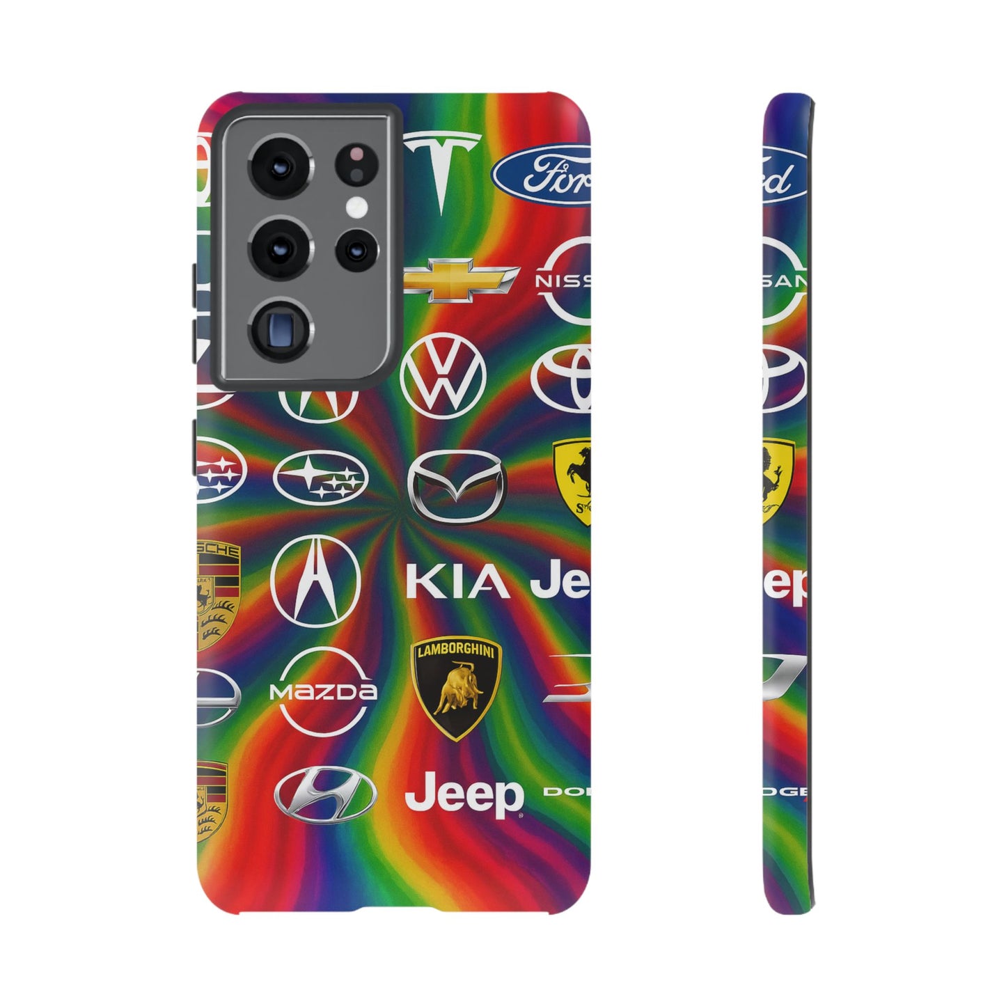 Colorful Car Logos Phone Case - Vibrant Tough Cases for Auto Enthusiasts, Unique Gift for Birthdays, Car Events, and Holidays
