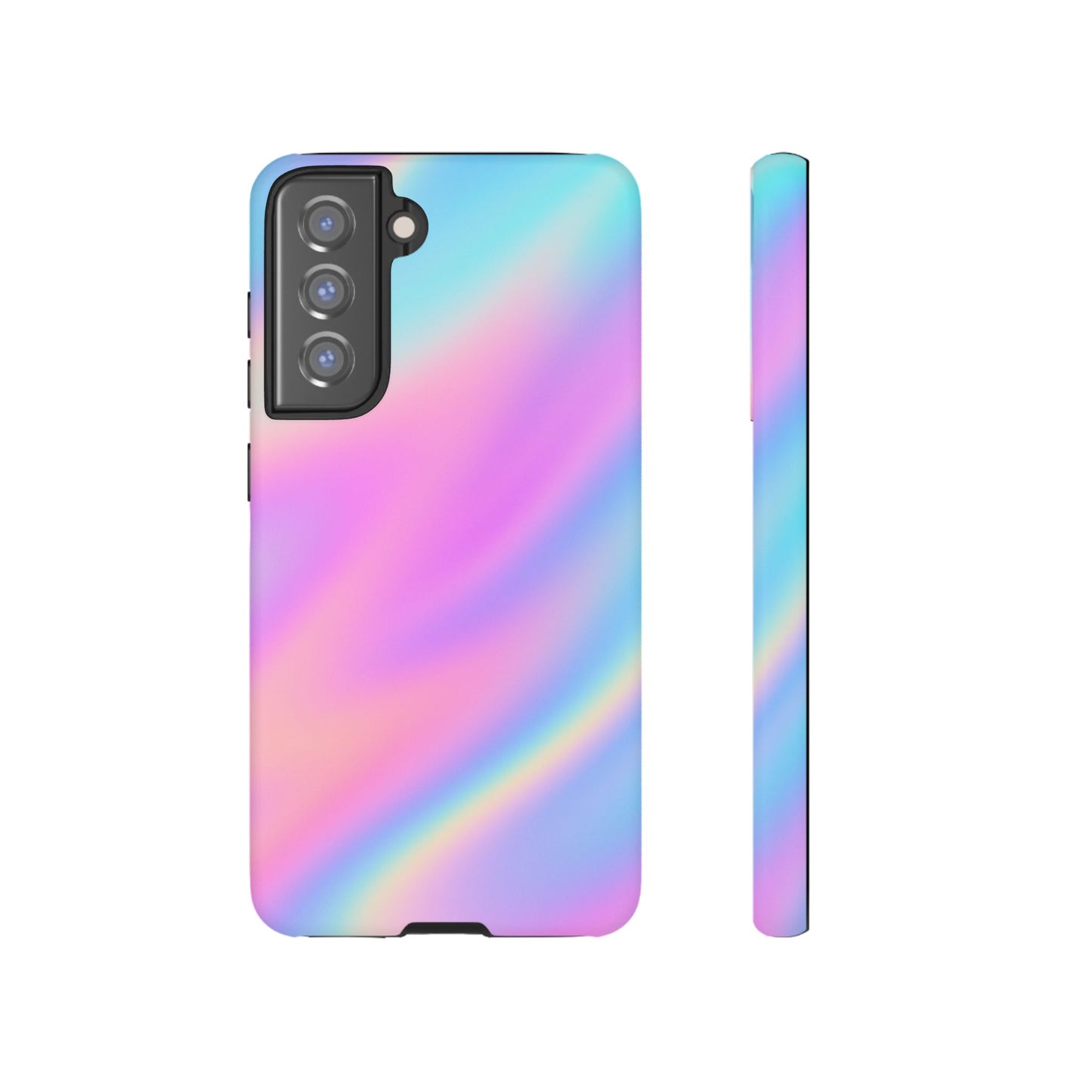 Colorful Holographic Phone Case, Tough Cases for iPhone, Trendy Phone Cover, Unique Gift for Her, Pastel Phone Accessory