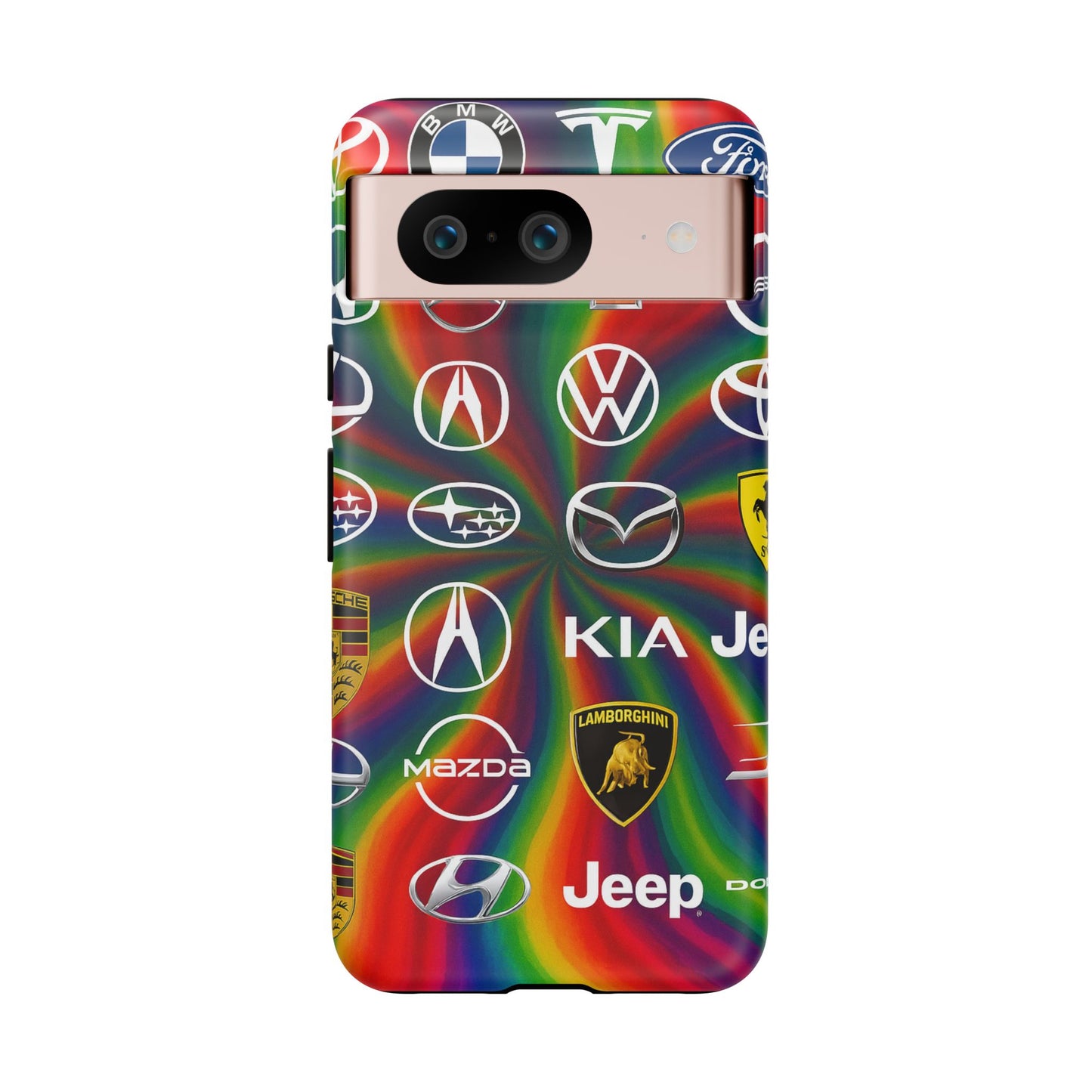 Colorful Car Logos Phone Case - Vibrant Tough Cases for Auto Enthusiasts, Unique Gift for Birthdays, Car Events, and Holidays