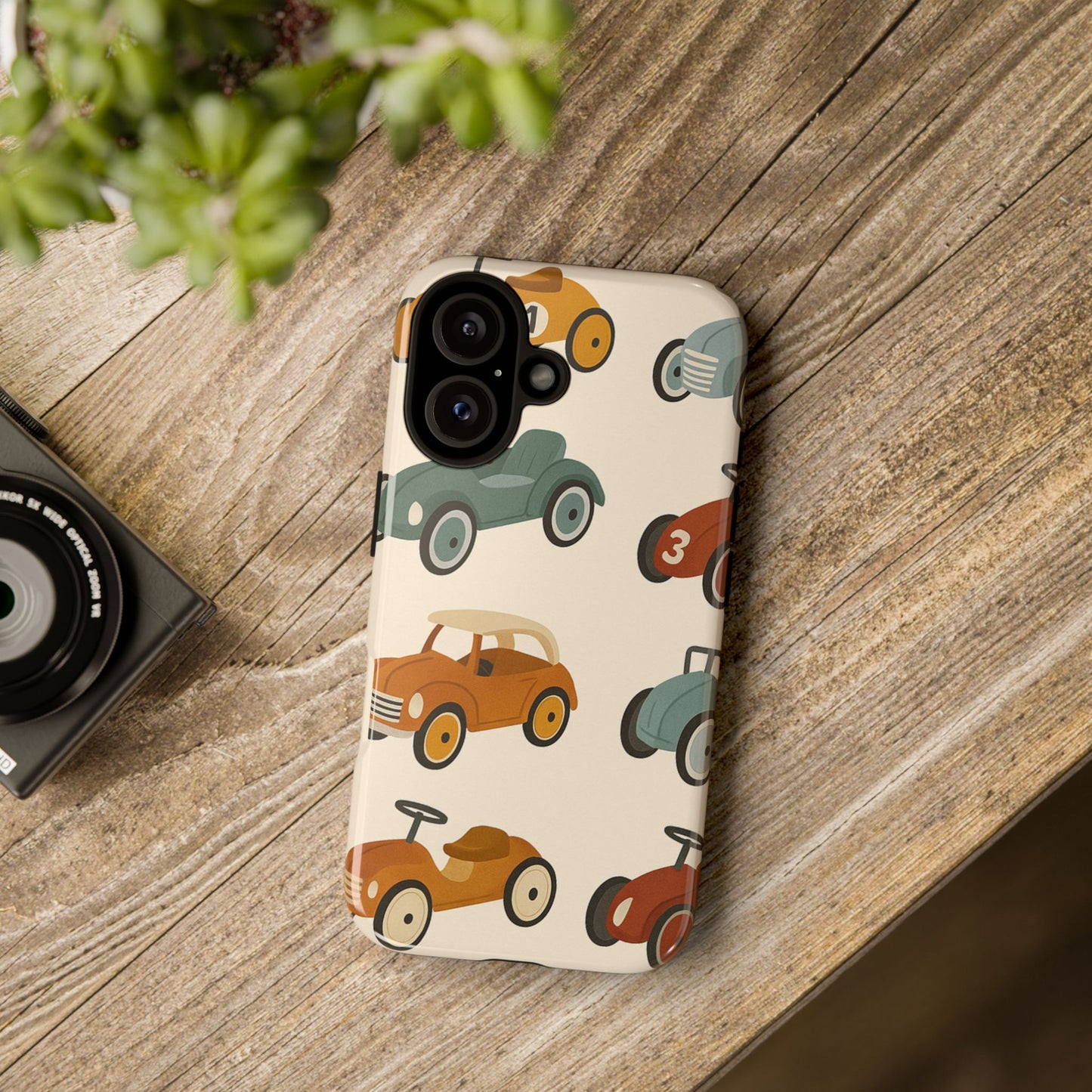 Vintage Car Phone Case, Tough Cases, Kids Gift, Car Lover Accessory, Retro Style, Phone Protection, Unique Design, pedal cars