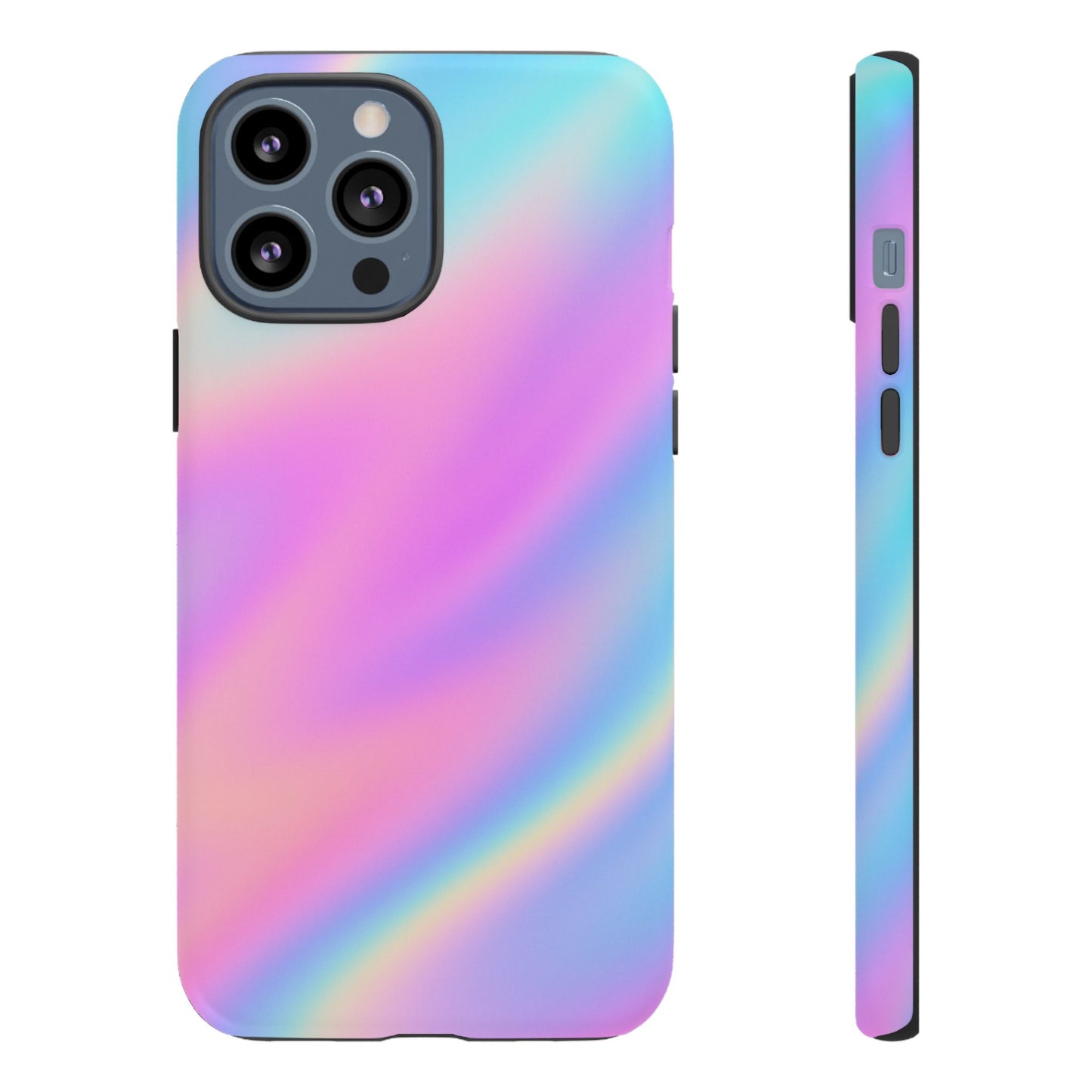 Colorful Holographic Phone Case, Tough Cases for iPhone, Trendy Phone Cover, Unique Gift for Her, Pastel Phone Accessory