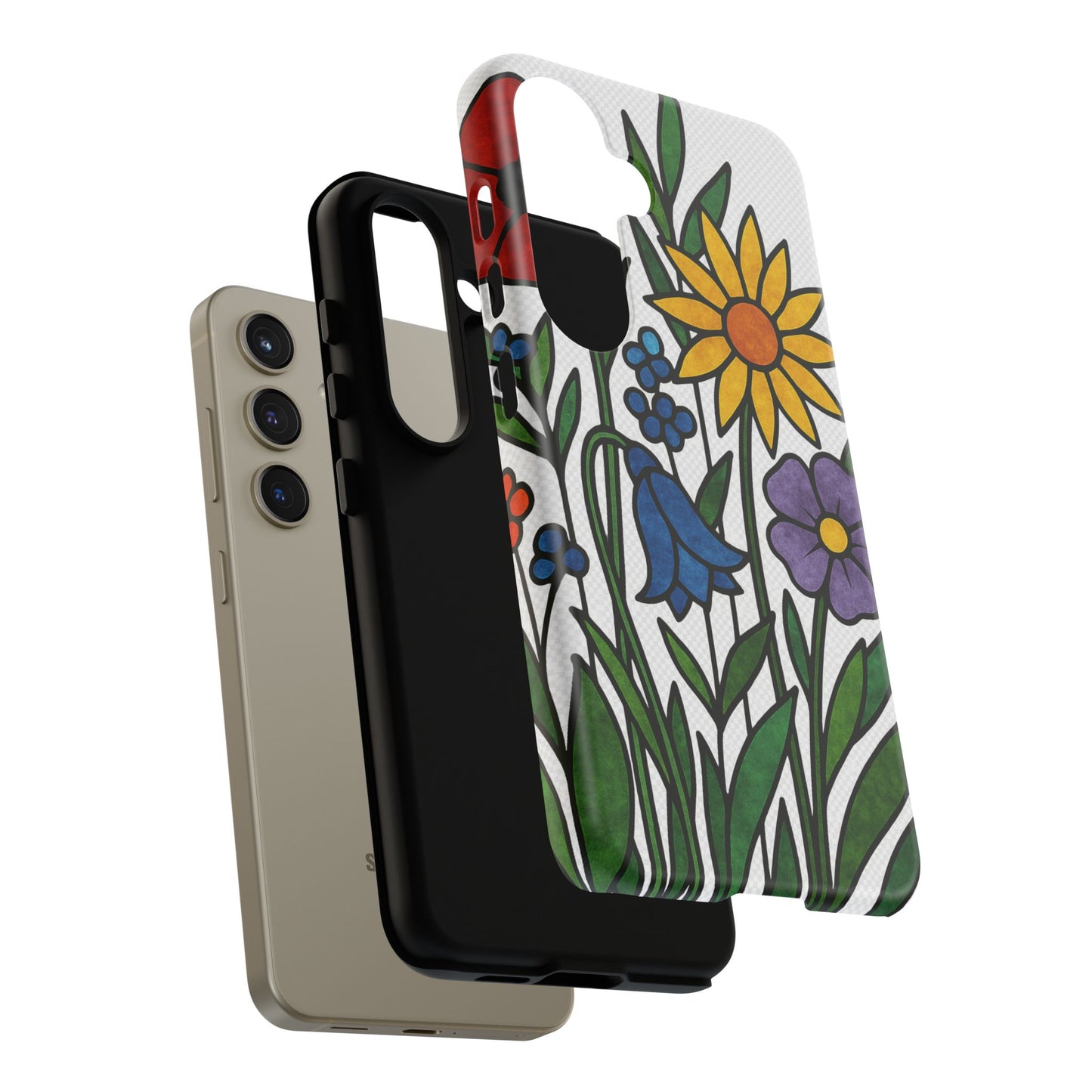 Floral Phone Case, Vibrant Flower Design, Tough Protection, Gift for Nature Lovers, Spring Decor
