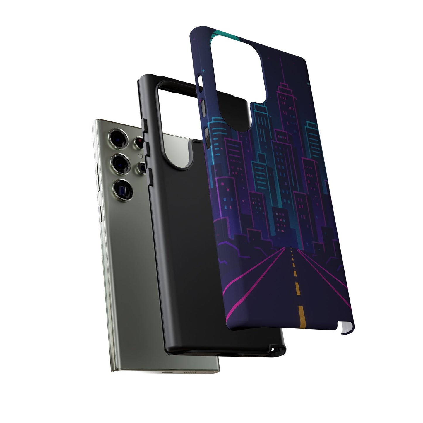 Cityscape Phone Case, Tough Cases, Urban Style, Nighttime Vibe, Phone Cover, Gift for City Lovers, Modern Design