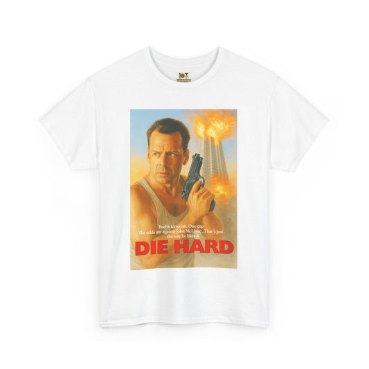 Die Hard Unisex Heavy Cotton Tee - Retro Movie Shirt, Action Film Apparel, Gifts for Movie Lovers, Vintage Tee, Casual Wear