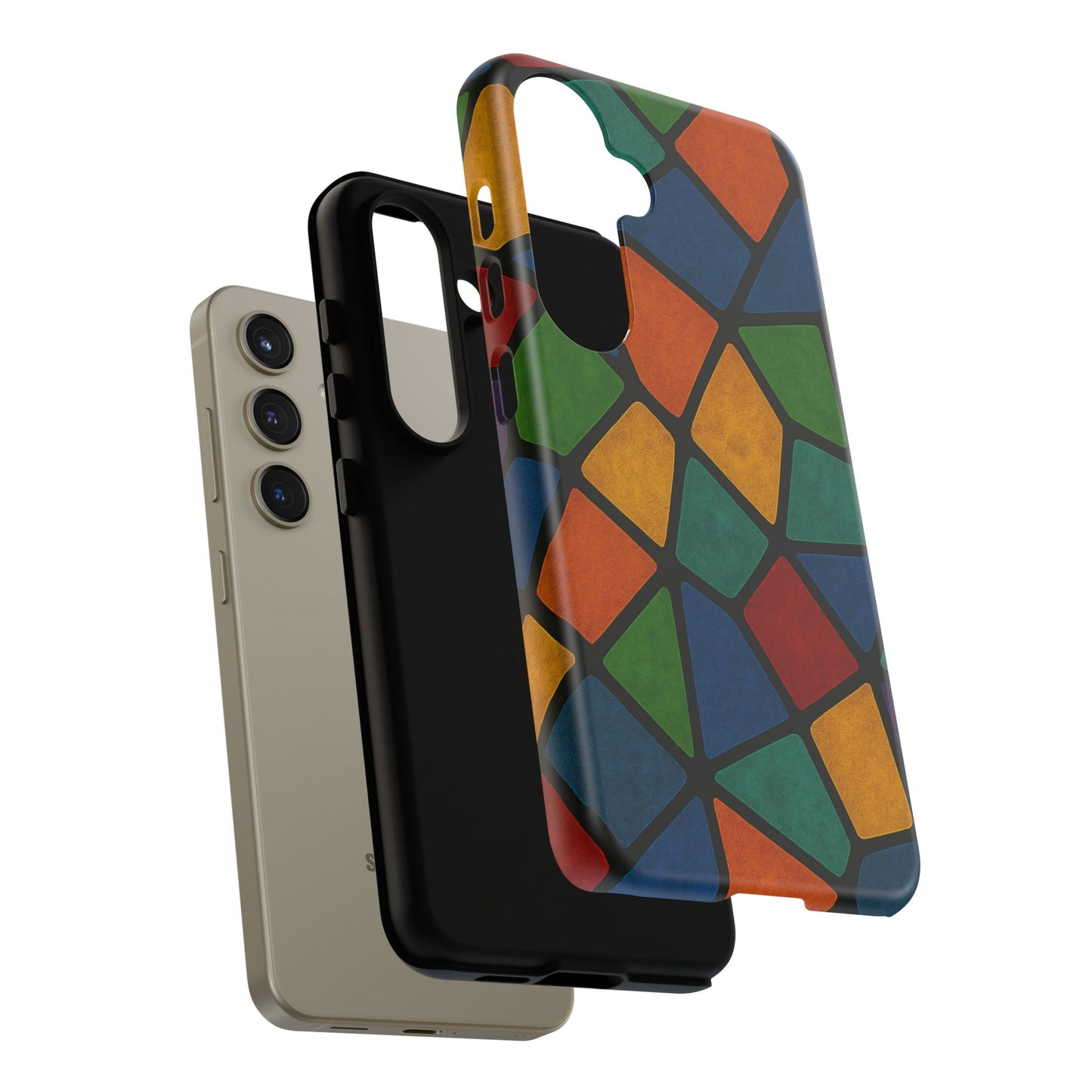 Colorful Mosaic Phone Case, Tough Cell Phone Cover, Vibrant Smartphone Protector, Unique Gift for Weddings, Birthday, Holidays
