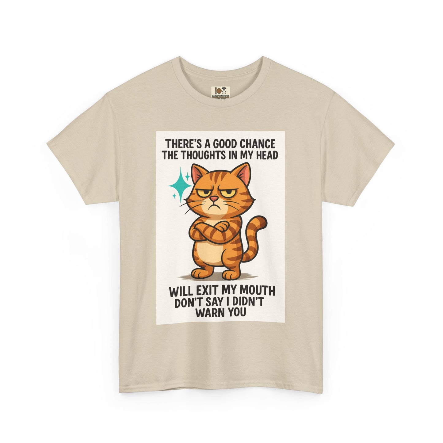 Funny Cat Quote Unisex Heavy Cotton Tee, Humorous Cat Lover Gift, Casual Everyday Wear, Perfect for Birthdays, Cat Awareness