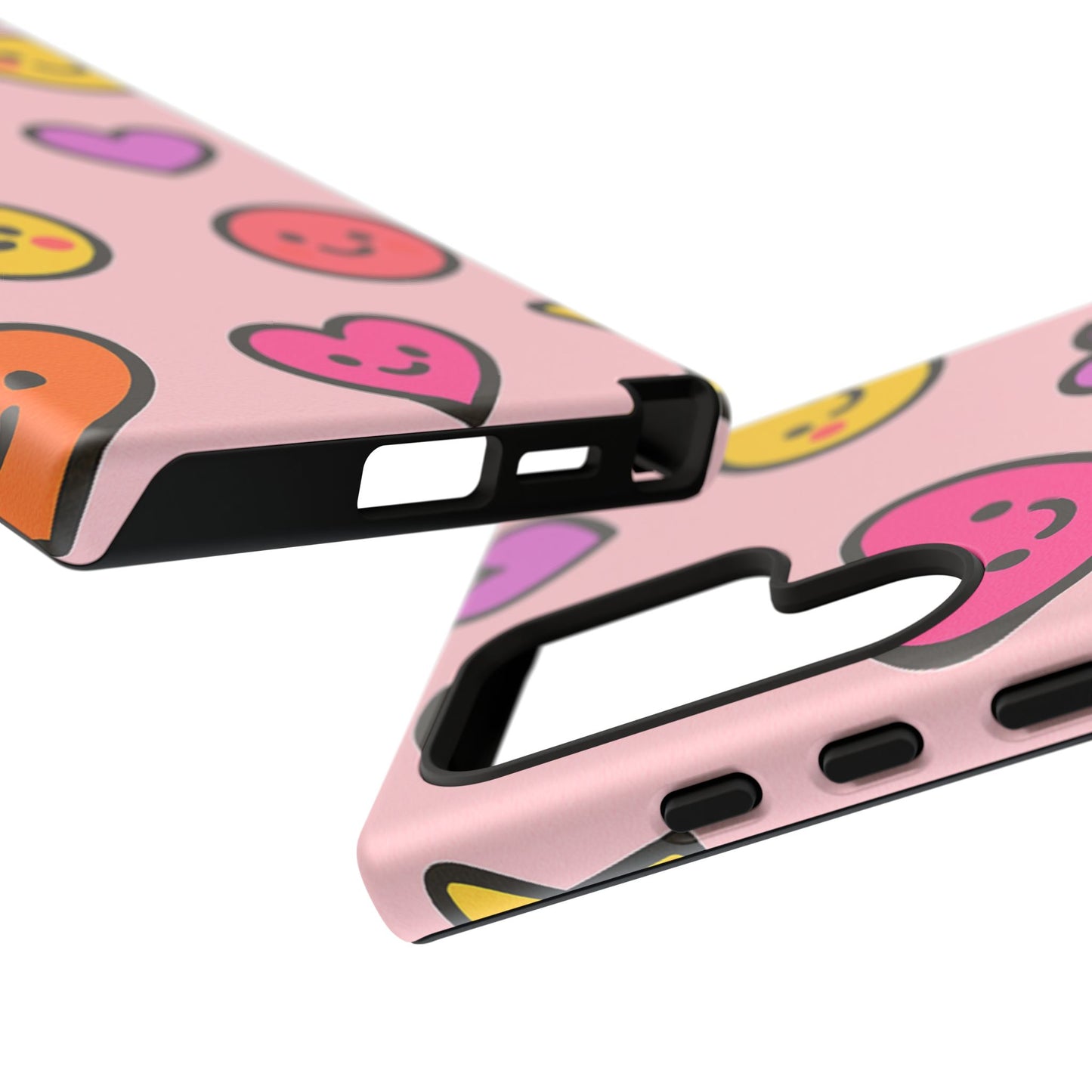Cute Phone Case with Smiley Faces and Hearts, Fun Gift for Kids and Teens, Cellphone Protector, Birthday Present, Cute Accessories