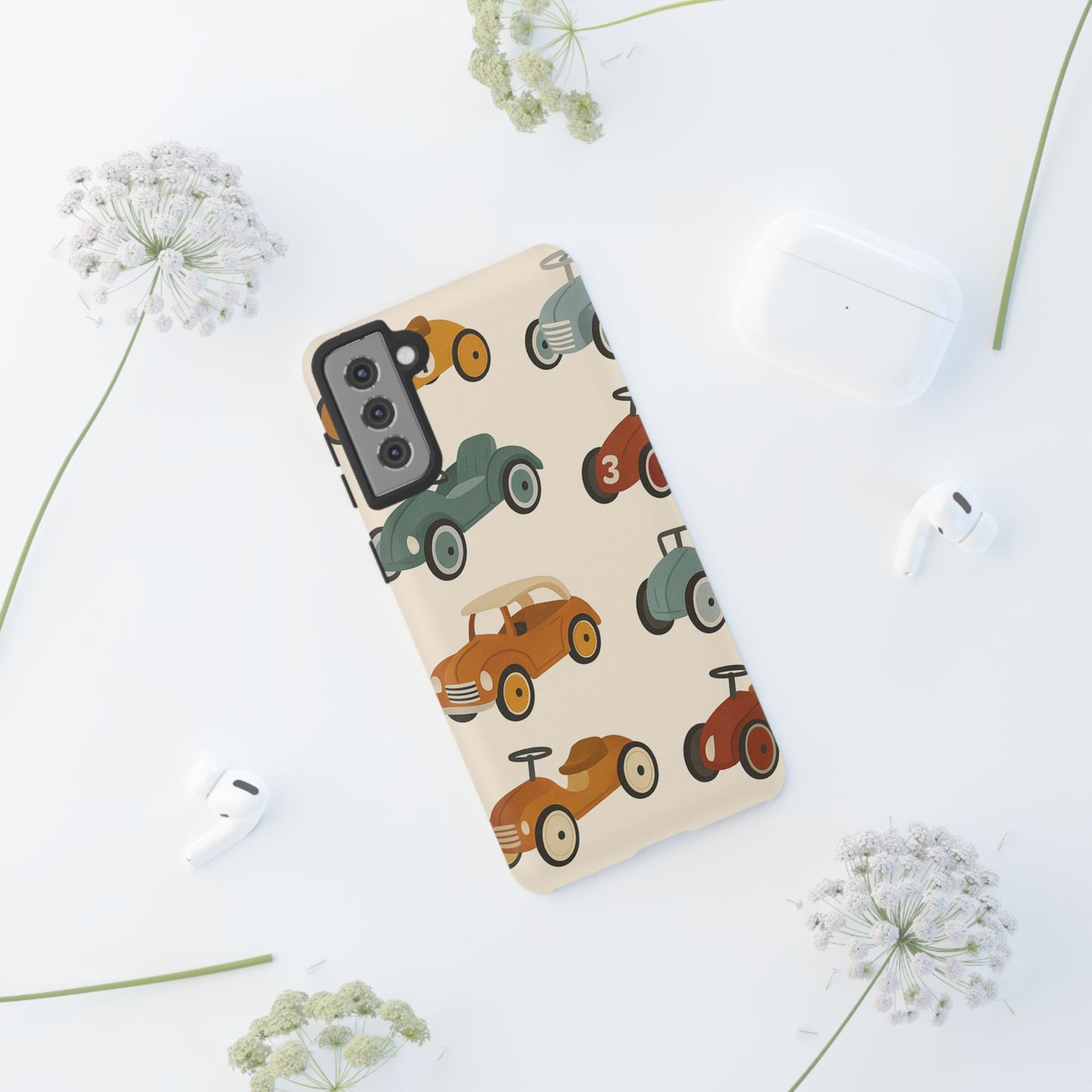 Vintage Car Phone Case, Tough Cases, Kids Gift, Car Lover Accessory, Retro Style, Phone Protection, Unique Design, pedal cars