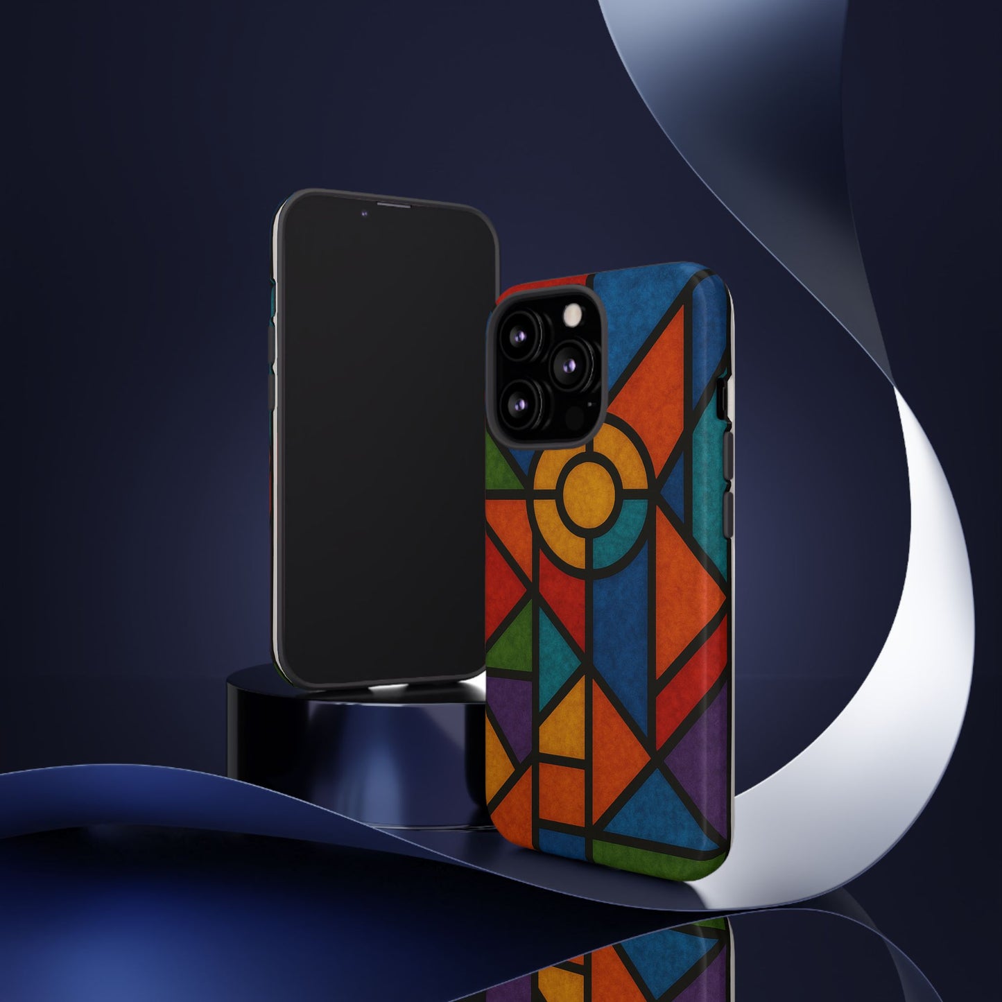 Colorful Stained Glass Phone Case, Artistic Phone Cover, Vibrant Protective Case, Unique Gift for Art Lovers, Stylish Smartphone Accessory