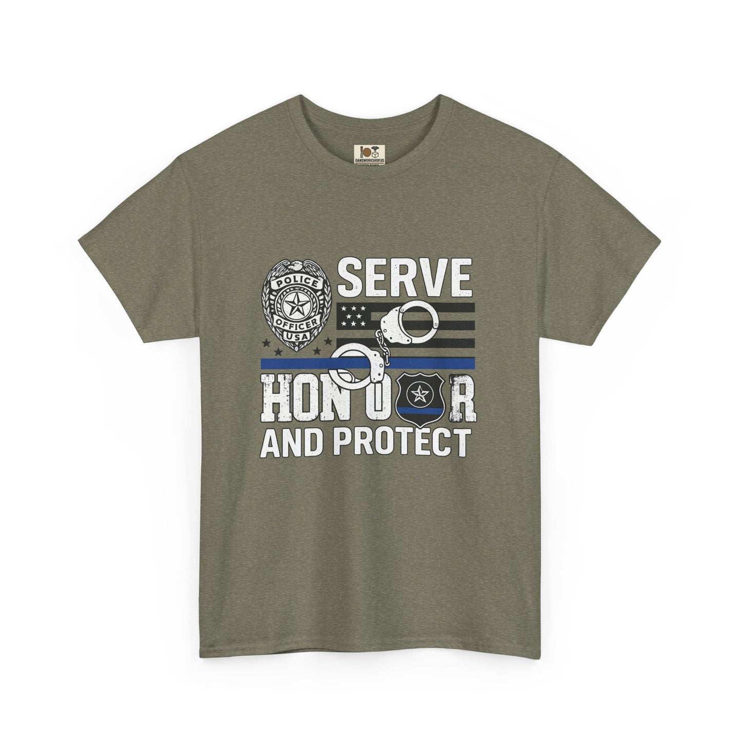 Honor and Protect Tee, Unisex Cotton T-Shirt for Police Support, Serve and Honor Shirt, Gift for Officers, Law Enforcement Apparel