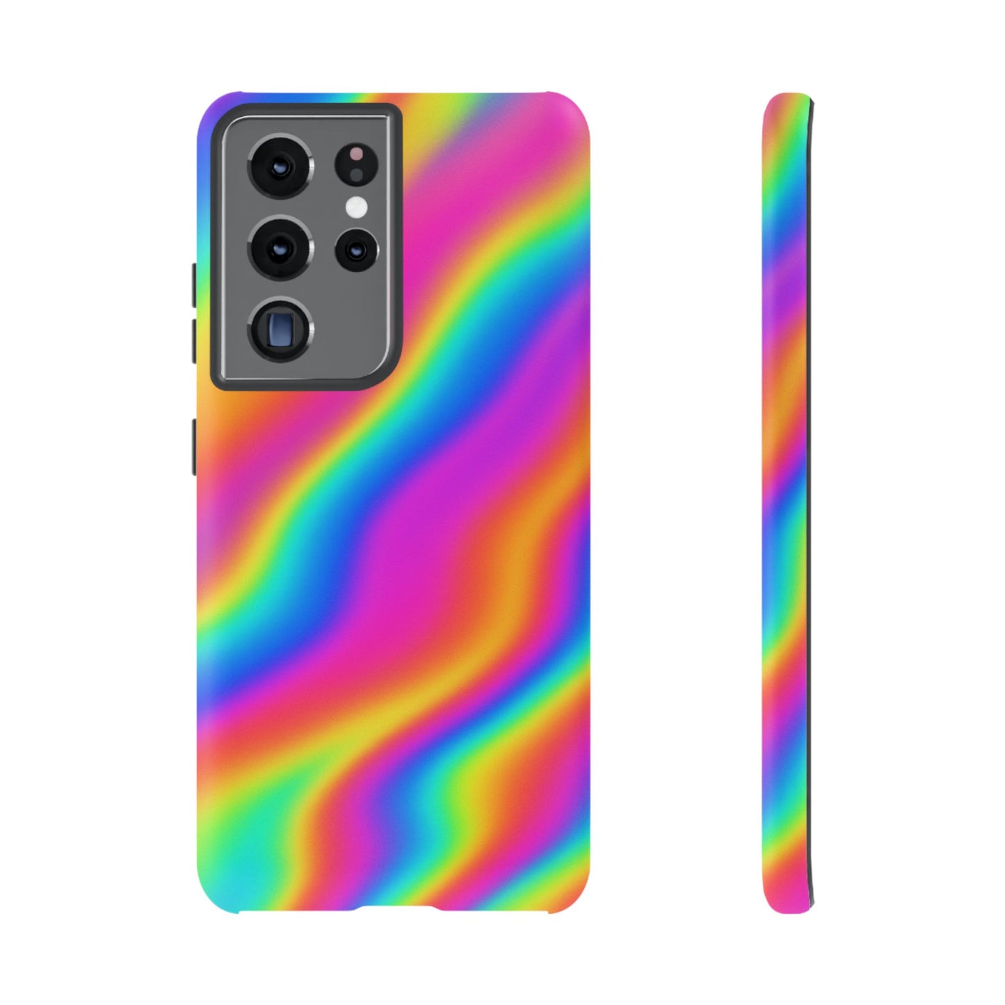Rainbow Wavy Phone Case - Colorful Tough Cases for Stylish Protection, LGBTQ+ Pride Gift, Trendy Phone Accessory, Birthday, Holiday Present