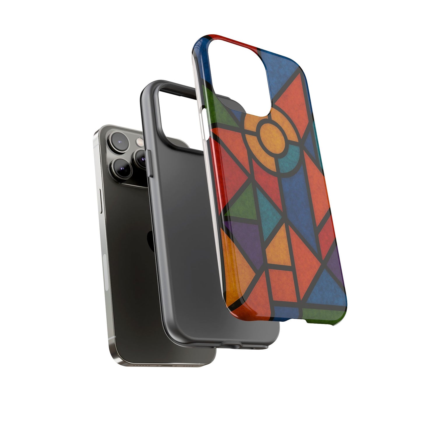 Colorful Stained Glass Phone Case, Artistic Phone Cover, Vibrant Protective Case, Unique Gift for Art Lovers, Stylish Smartphone Accessory