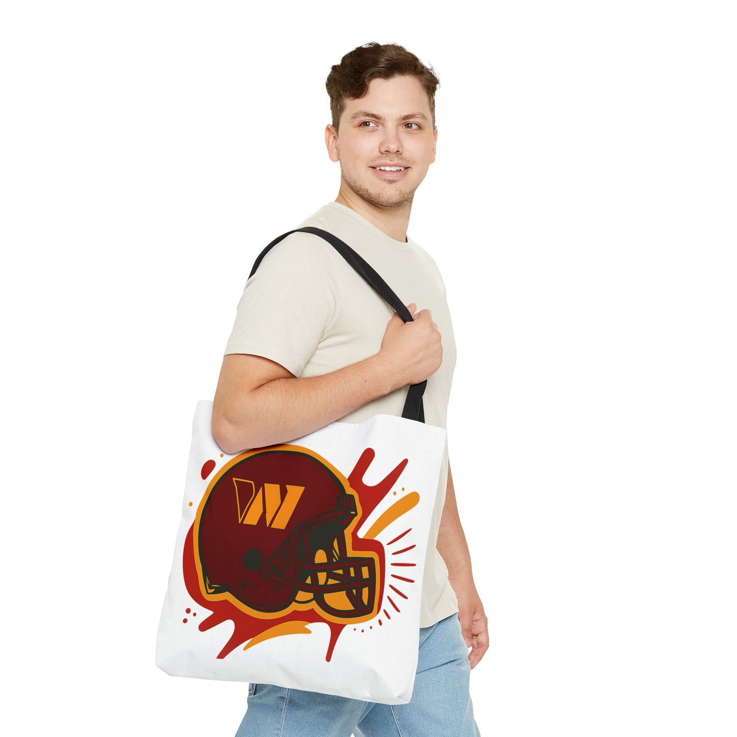 Sporty Tote Bag with Custom Football Helmet Design, Perfect for Game Day, Sports Enthusiasts, Gift for Fans, Everyday Use, Promotion