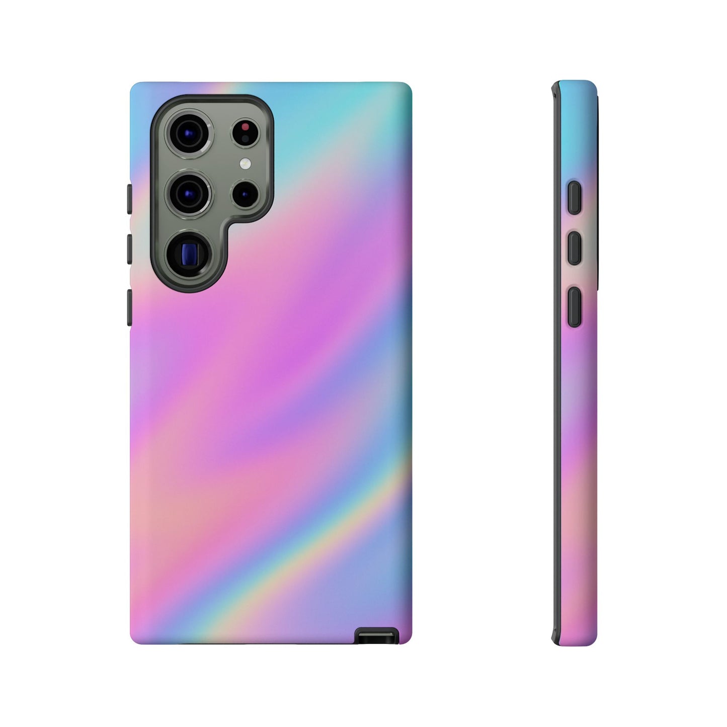Colorful Holographic Phone Case, Tough Cases for iPhone, Trendy Phone Cover, Unique Gift for Her, Pastel Phone Accessory
