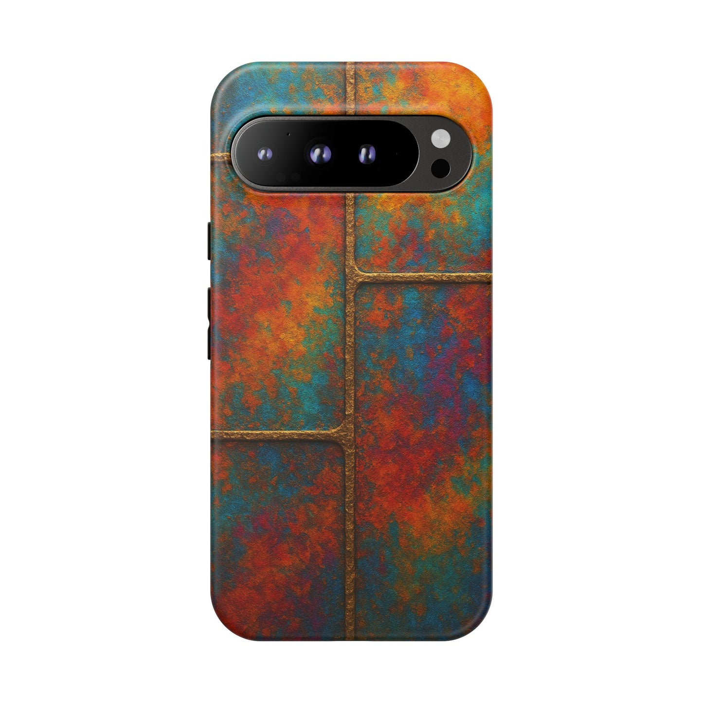 Colorful Textured Phone Case, Vibrant iPhone Cover, Tough Protective Shell, Unique Mobile Accessory, Artisan Phone Protection