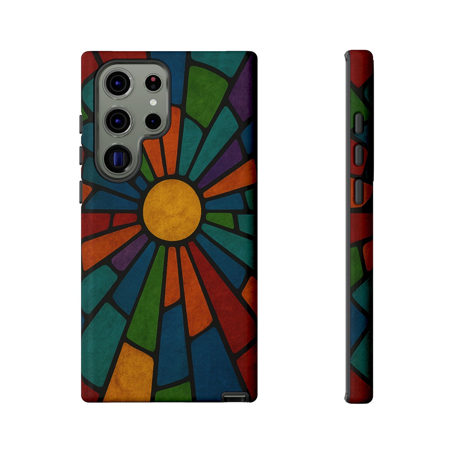 Colorful Stained Glass Phone Case, Tough Cases, Artistic Phone Cover, Vibrant Mobile Accessory, Unique Gift for Art Lovers