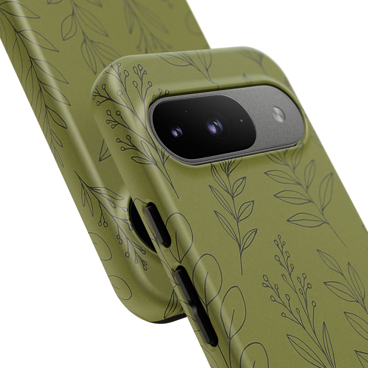 Stylish Phone Case, Botanical Design, Tough Phone Cover, Green Floral Case, Nature Inspired Gift, Eco-Friendly Accessory
