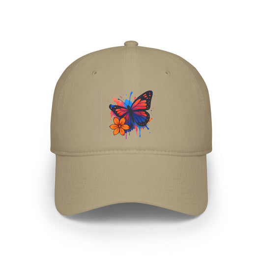 Butterfly Artistic Low Profile Baseball Cap, Summer Hat, Gift for Nature Lovers, Casual Everyday Wear, Unique Design