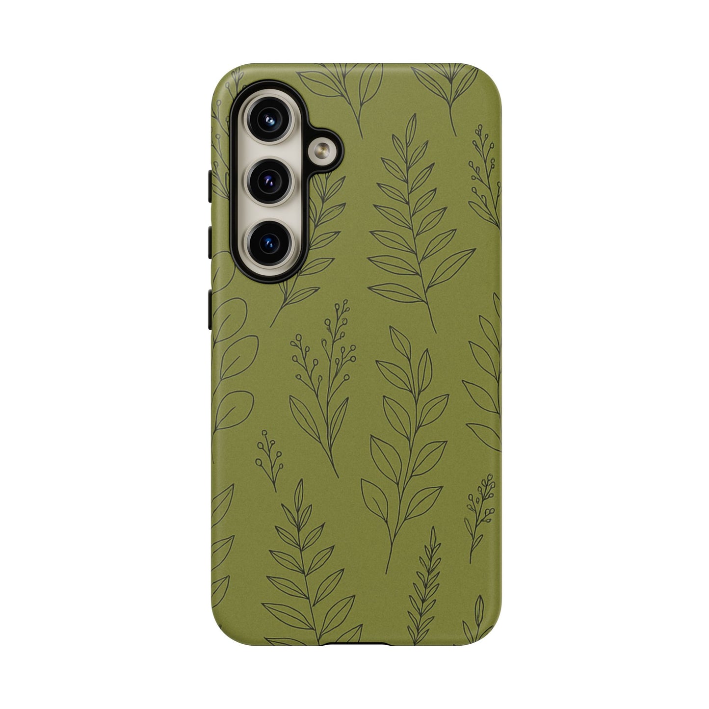 Stylish Phone Case, Botanical Design, Tough Phone Cover, Green Floral Case, Nature Inspired Gift, Eco-Friendly Accessory