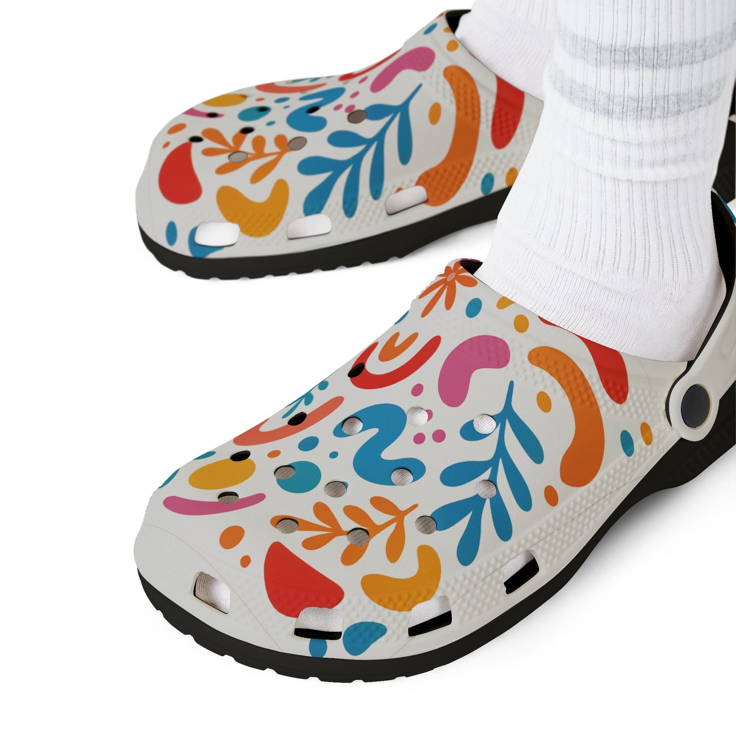 Colorful AOP EVA Foam Rubber Shoes with Vibrant Floral Design, Slip-On Clogs, Fun Garden Shoes, All-Occasion Footwear, Summer Style, [...]