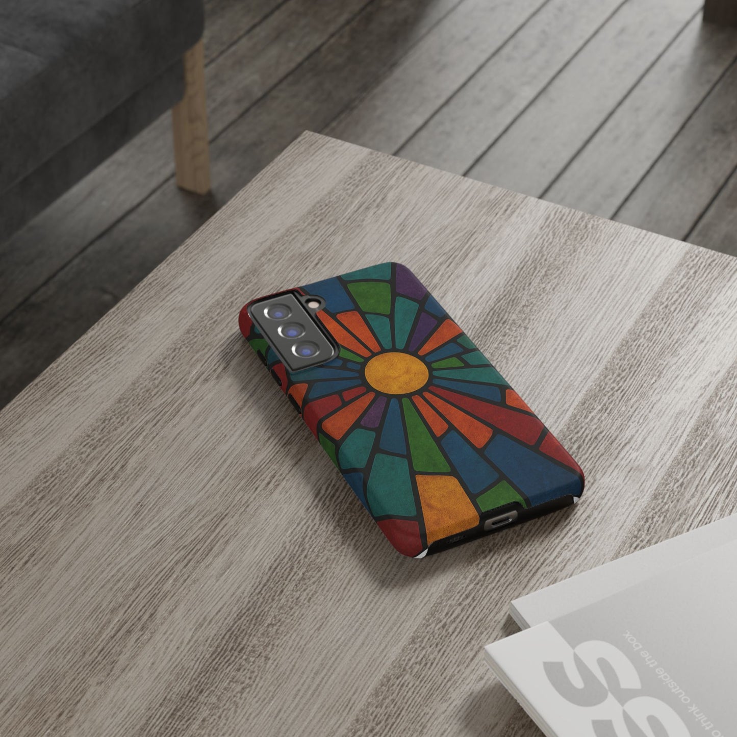 Colorful Stained Glass Phone Case, Tough Cases, Artistic Phone Cover, Vibrant Mobile Accessory, Unique Gift for Art Lovers