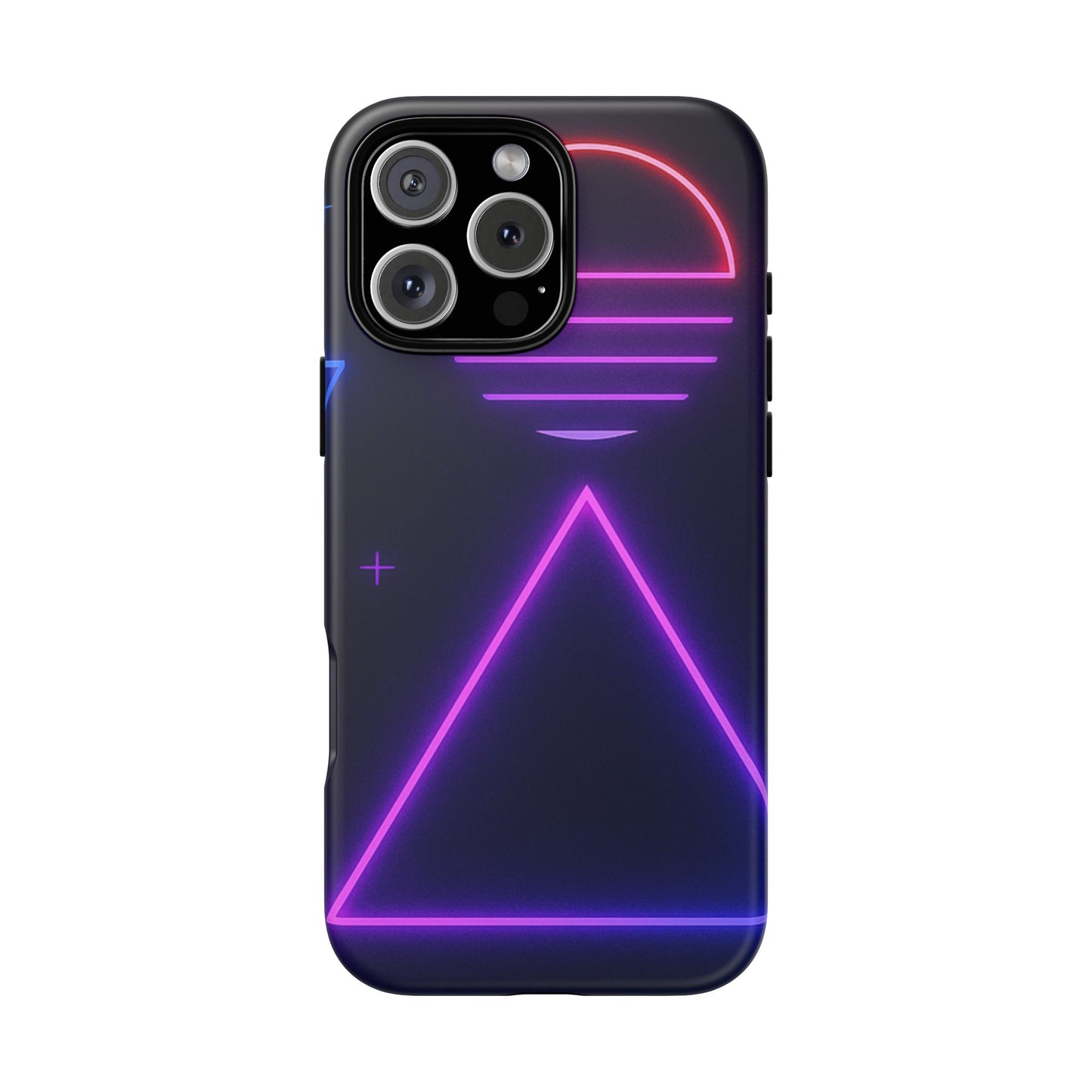 Retro Neon Phone Case, Tough Cases for iPhone, 80s Aesthetic Phone Cover, Abstract Neon Design, Gift for Tech Lovers