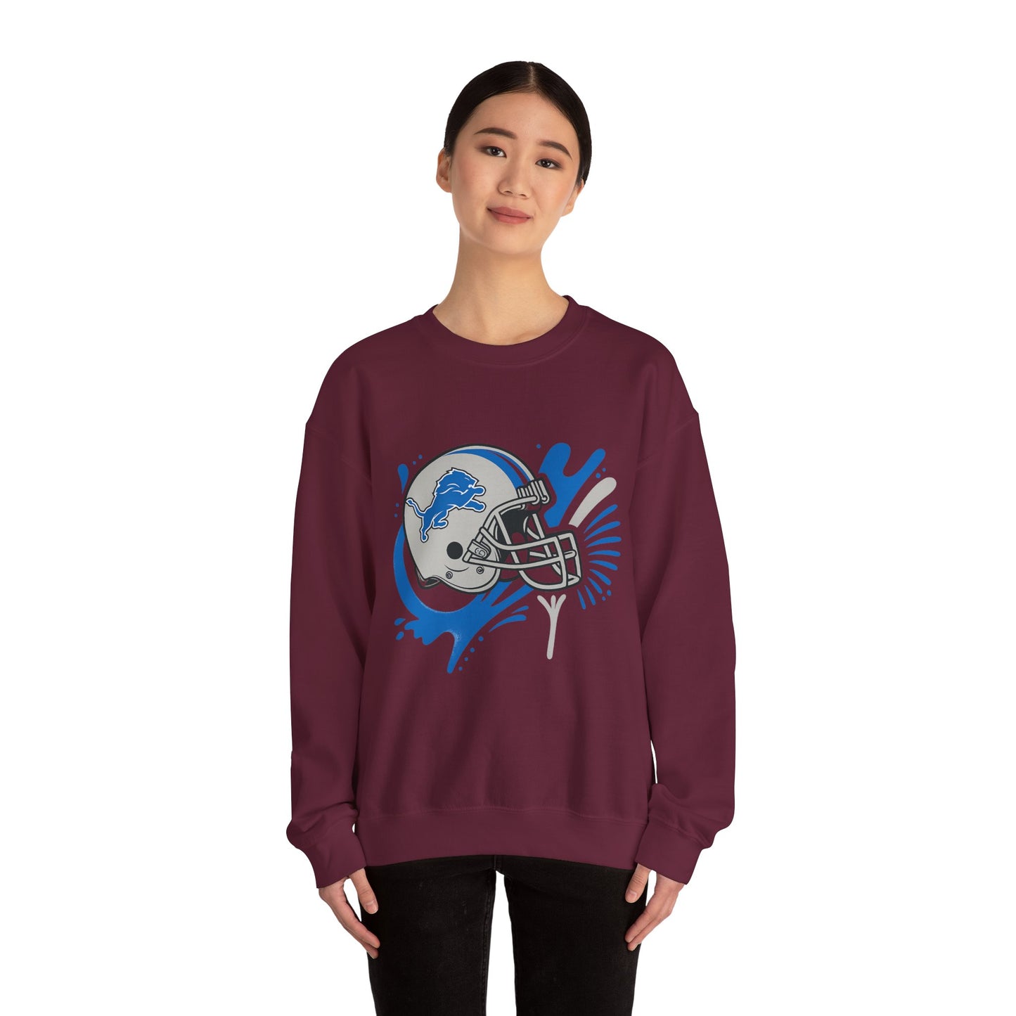 Detroit Lions Sweatshirt, Unisex Heavy Blend Crewneck, Game Day Apparel, Sports Fan Gift, NFL Team Merchandise, Casual Comfort
