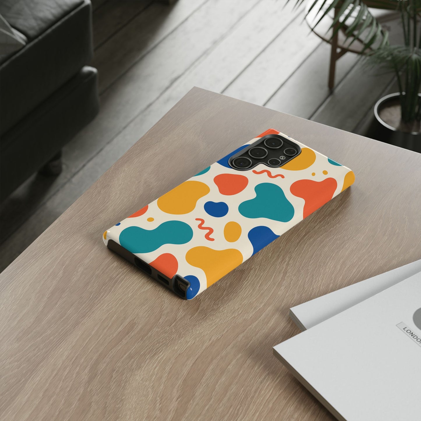 Colorful Phone Case with Abstract Design, Stylish Phone Cover, Trendy Tech Accessory for Her, Unique Gift Idea, Fun Patterned Case