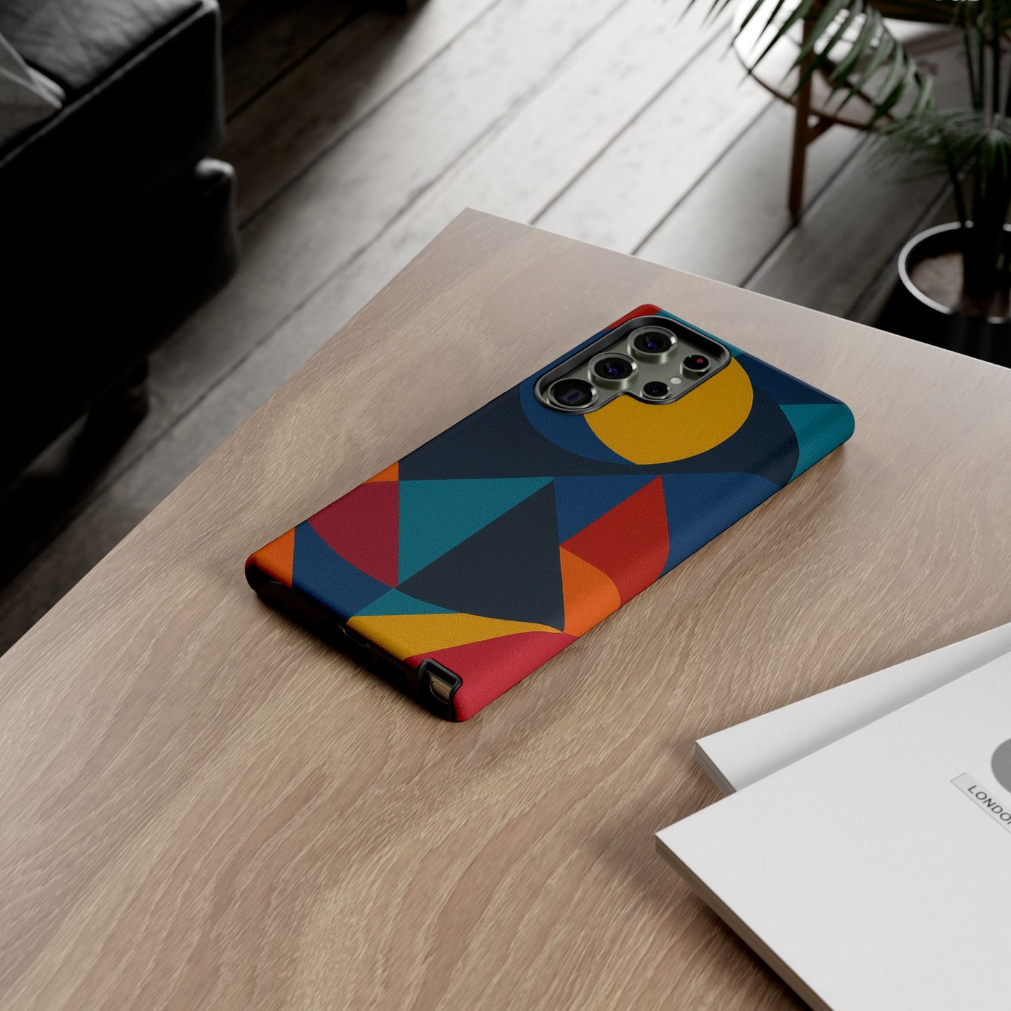 Vibrant Phone Case, Colorful Phone Cover, Geometric Design, Artistic Gift, Trendy Accessory, Vibrant Colors, Unique Design