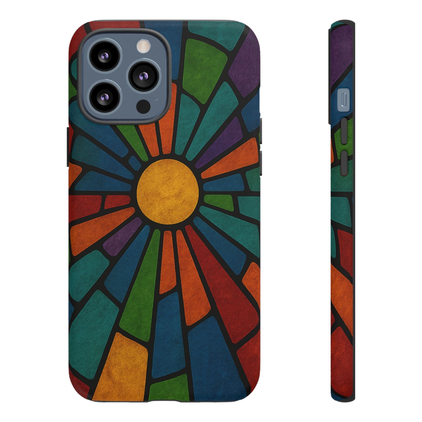 Colorful Stained Glass Phone Case, Tough Cases, Artistic Phone Cover, Vibrant Mobile Accessory, Unique Gift for Art Lovers