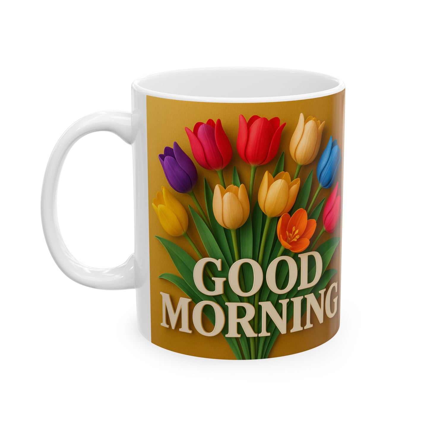 Bright Floral 'Good Morning' Ceramic Mug - Perfect for Gifts, Home Decor, [...]