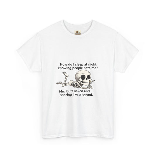 Funny Skeleton Tee, Humorous Cotton Shirt, Casual Unisex T-shirt, Gift for Friends, Halloween Apparel, Comfy Daily Wear
