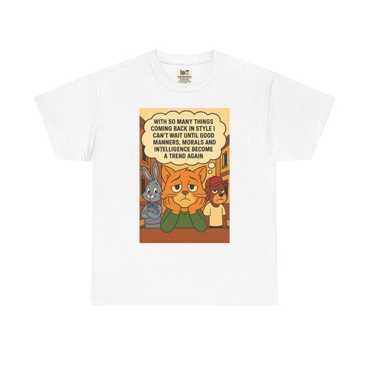 Funny Cat Tee, Unisex Heavy Cotton T-Shirt, Gift for Cat Lovers, Trendy Humor Shirt, Casual Everyday Wear, Unique Animal Design