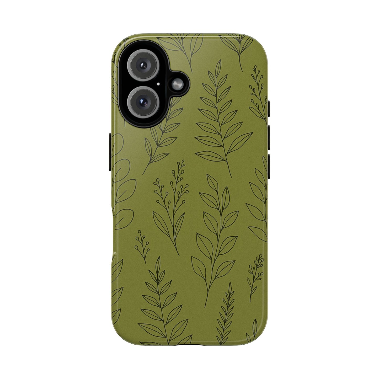Stylish Phone Case, Botanical Design, Tough Phone Cover, Green Floral Case, Nature Inspired Gift, Eco-Friendly Accessory