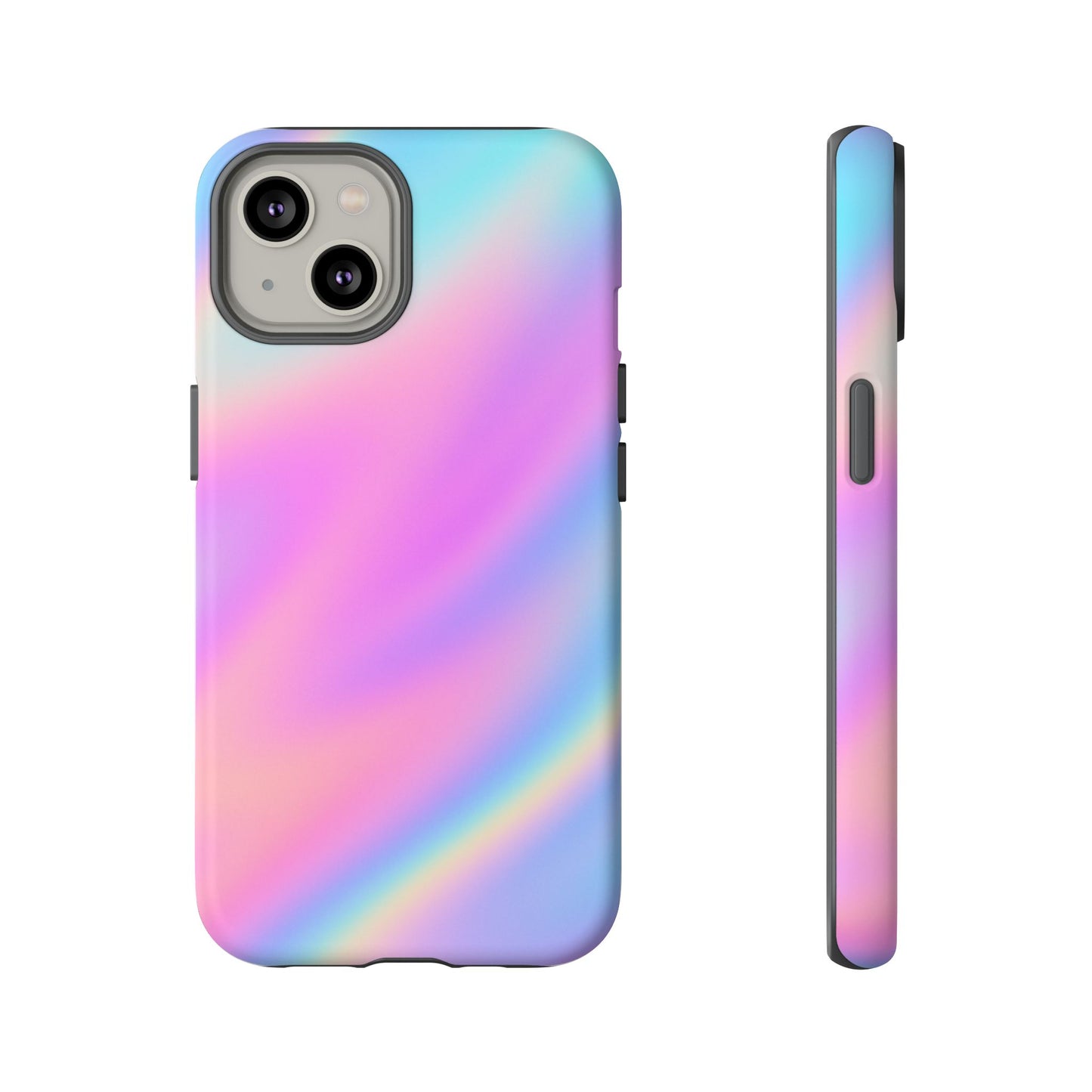 Colorful Holographic Phone Case, Tough Cases for iPhone, Trendy Phone Cover, Unique Gift for Her, Pastel Phone Accessory