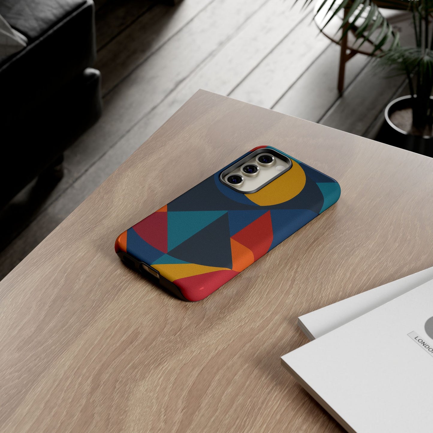 Vibrant Phone Case, Colorful Phone Cover, Geometric Design, Artistic Gift, Trendy Accessory, Vibrant Colors, Unique Design
