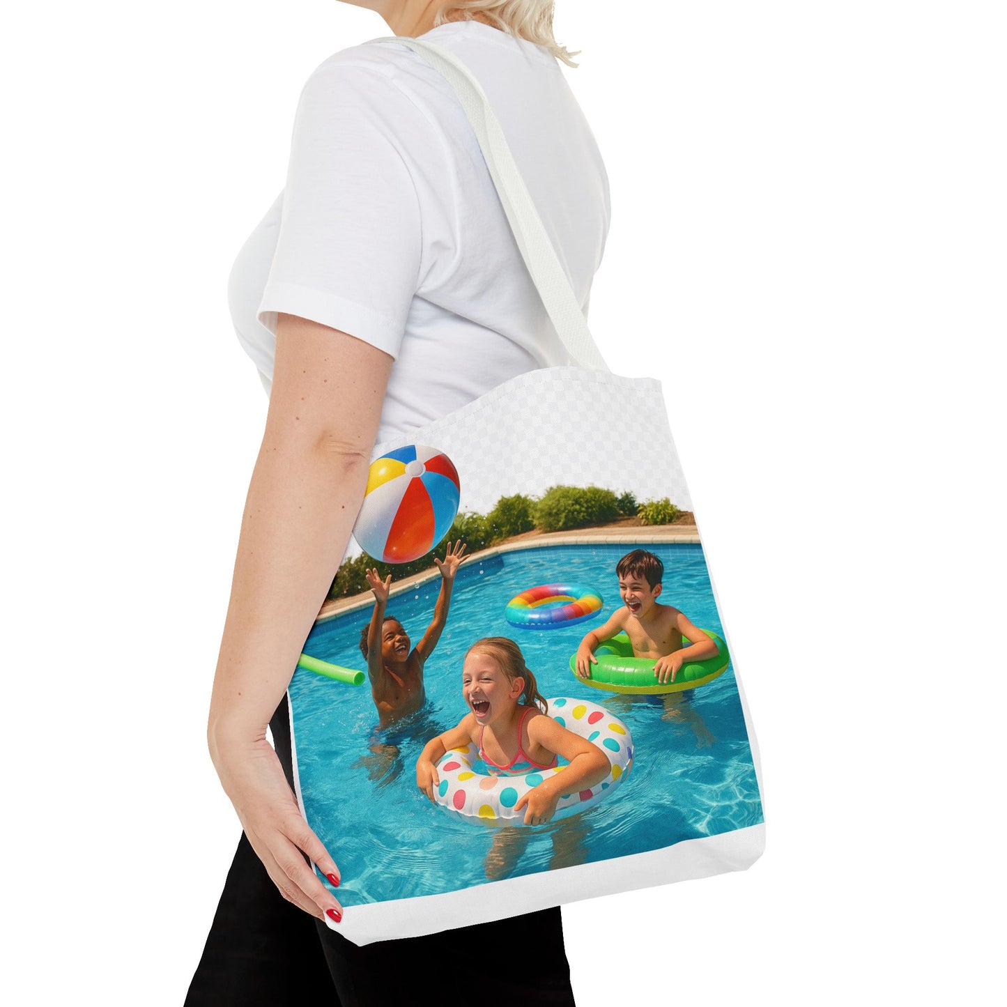 Fun Summer Tote Bag, Beach Bag, Poolside Accessory, Vacation Tote, Kids Swimming Tote, Colorful Pool Party Bag