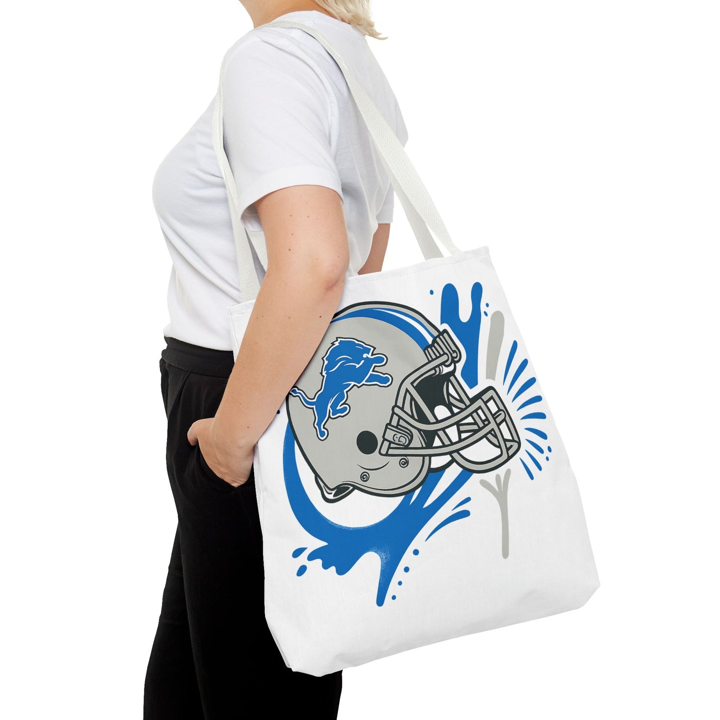 Sporty Tote Bag, Floral Football Tote, Game Day Bag, NFL Team Spirit Bag, Birthday Gift for Sports Fans, Everyday Use Bag